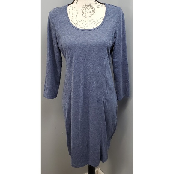 Prana Dresses & Skirts - prAna Shift Dress Womens Medium Blue Long Sleeve Scoop Neck Boho Chic Pullover